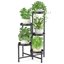 iDavosic.ly 5-Tier Corner Plant Stand, Metal Indoor Outdoor Flower Display Shelf, Folding Tall Orchid Rack for Patio Balcony and Garden, Black 1