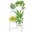 iDavosic.ly 4-Tier Corner Plant Stand, Metal Indoor Outdoor Flower Display Shelf, Folding Tall Wrought Iron Orchid Rack for Patio Balcony Porch Garden and Living Room - White 1