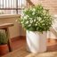 FaithLand Fiberstone Planter Cylinder Plant Pot with Drainage Hole & Plug, Indoor Outdoor Use, Matte White 12" 8