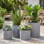 FaithLand Fiberstone Planter Cylinder Plant Pot with Drainage Hole & Plug, Authentic Concrete Look, Gray 14" 8