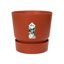 Elho Greenville Round 25 Vaso con serbatoio idrico integrato per Interno/esterno, Plastica Riciclata Ø 24.48 x H 23.31 cm Terracotta 1