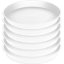 Bleuhome 6 Pack 8 Inch Plant Saucer, Heavy Duty Plastic Round Drip Trays for Indoor and Outdoor Flower Pots, Drainage Saucers and Bird Bath Bowls, Creamy White 8