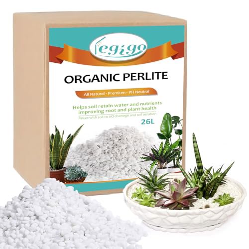 Legigo 26 Quarts Organic Horticultural Perlite - Natural Soil Additive for Drainage, Aeration and Root Growth