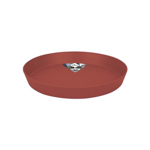 Elho Loft Urban Sottovaso Rotondo 30 cm - Piattino per Vasi in Plastica Riciclata, Mattoni