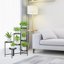 iDavosic.ly 7-Tier Corner Plant Stand, Metal Indoor Outdoor Flower Display Shelf, Folding Tall Orchid Rack for Patio Balcony and Garden, Black 7