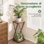 Bamworld Porta Piante a 2 Livelli in Stile Industriale - Supporto in Metallo e Legno per Interno ed Esterno 4