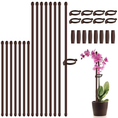 SupKing 16Pcs Adjustable Plant Stakes (Brown)