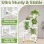 iDavosic.ly 5-Tier Corner Plant Stand, Metal Indoor Outdoor Flower Display Shelf, Folding Tall Orchid Rack for Patio Balcony and Garden, White 4
