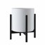 FaithLand Fiberstone Planter Cylinder Plant Pot with Drainage Hole & Plug, Indoor Outdoor Use, Matte White 8" 5