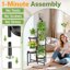 iDavosic.ly 5-Tier Corner Plant Stand with Garden Tools, Metal Indoor Outdoor Flower Display Shelf, Folding Tall Orchid Rack for Patio Balcony and Garden, Black 4