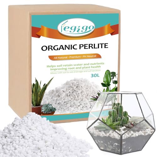 Legigo 30 Quarts Organic Horticultural Perlite - Natural Soil Additive for Drainage, Aeration and Root Growth