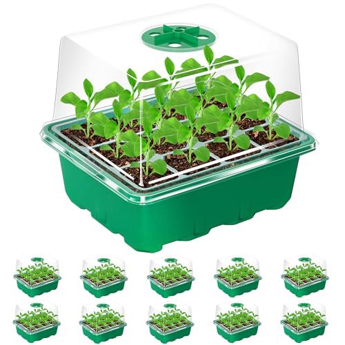 Bonviee 10-Pack 120-Cell Seed Starter Kit Green