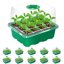 Bonviee 10 Pack Seed Starter Tray Kit with Elevated Lids and Adjustable Humidity Vents Green - 120 Cells Clear Seedling Propagation Trays for Greenhouse & Garden 1