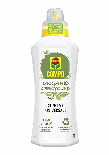Compo Concime Liquido Universale Organic & Recycled 1L - Fertilizzante Organico e Vegano per Piante Ornamentali e Orto - Con Tappo Graduato e Salvagoccia