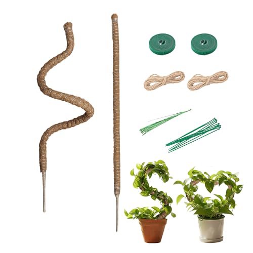 Mcbazel Set 2x Pali in Fibra di Cocco per Monstera e Piante Rampicanti - Supporto Flessibile con Nucleo in Alluminio, 100cm