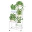 iDavosic.ly 5-Tier Corner Plant Stand, Metal Indoor Outdoor Flower Display Shelf, Folding Tall Orchid Rack for Patio Balcony and Garden, White 1