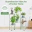 iDavosic.ly 6-Tier Corner Plant Stand, Metal Indoor Outdoor Flower Display Shelf, Folding Tall Wrought Iron Orchid Rack for Patio Balcony Porch Garden and Living Room - Light Green 7