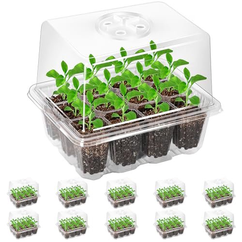 Bonviee 10-Pack 120-Cell Seed Starter Kit Clear