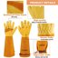 SLARMOR Heavy Duty Cowhide Leather Gardening Gloves - Thorn Proof Rose Pruning Gauntlets for Men and Women 2