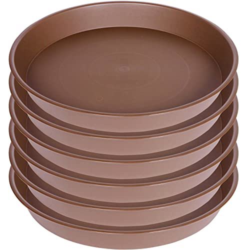 Bleuhome 6 Pack of 12 Inch Plant Saucers - Heavy Duty Plastic Round Drip Trays for Indoor and Outdoor Flower Pots