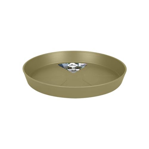 Elho Loft Urban Saucer Round 28 - Sottovaso per Esterno e Interno in Plastica Riciclata - Verde Sage Green