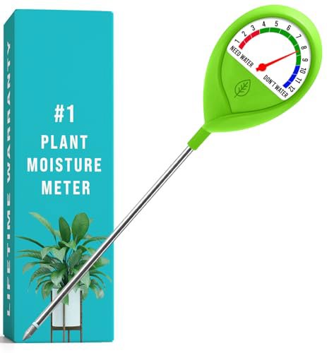 GROWIT Soil Moisture Meter for Plants - Analog Soil Water Monitor & Hydrometer for Houseplants, Indoor and Outdoor Gardening - No Batteries Required
