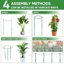 HiGift 6 Pack Adjustable Plant Support Stakes, Heavy-Duty 32 Inch Half Round Peony Support Cage with Extension Tubes for Tomato, Hydrangea and Garden Plants 7