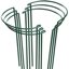 HiGift 6 Pack Metal Plant Support Stakes - Half Round Peony Cages for Garden & Indoor Plants - 10 inch Wide x 15.8 inch High 8