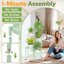 iDavosic.ly 5-Tier Corner Plant Stand, Metal Indoor Outdoor Flower Display Shelf, Folding Tall Wrought Iron Orchid Rack for Patio Balcony and Garden, Light Green 2