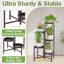 iDavosic.ly 5-Tier Corner Plant Stand, Metal Indoor Outdoor Flower Display Shelf, Folding Tall Orchid Rack for Patio Balcony Garden and Living Room - Violet Bronze 4