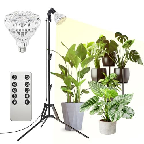 SANSI 30W Full Spectrum LED Grow Light with Adjustable Tripod Stand and Remote Control