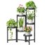 iDavosic.ly 6-Tier Corner Plant Stand, Metal Indoor Outdoor Flower Display Shelf, Folding Wrought Iron Orchid Rack for Patio Balcony Garden and Living Room 1