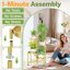 iDavosic.ly 5-Tier Corner Plant Stand, Metal Indoor Outdoor Flower Display Shelf, Folding Tall Orchid Rack for Patio Balcony and Garden, Gold 2