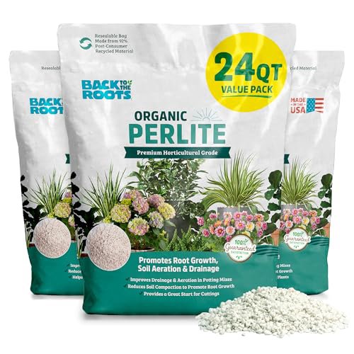 Back to the Roots 100% Organic Perlite 24qt Value Pack - Premium Horticultural Grade for Soil Aeration and Drainage