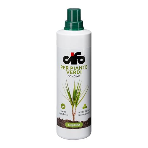 CIFO Concime Liquido Piante Verdi e Grasse 1L - Fertilizzante per Casa, Terrazzo e Balcone - Stimola Crescita, Radici e Colore Verde Intenso - Made in Italy