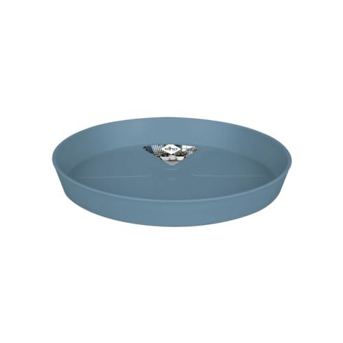 Elho Loft Urban Saucer Round 21 - Sottovaso per Esterno in Plastica Riciclata - Blu Vintage
