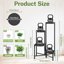 iDavosic.ly Multi-Tier Corner Plant Stand, Metal Indoor Outdoor Flower Display Shelf, Folding Tall Wrought Iron Orchid Rack for Patio Balcony Porch Garden and Living Room 3