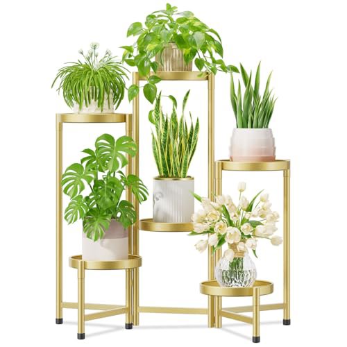 iDavosic.ly 6-Tier Corner Plant Stand - Gold