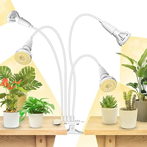 SANSI LED Grow Lights for Indoor Plants, 40W Full Spectrum Clip-on Gooseneck Plant Light with Patented Ceramic Technology