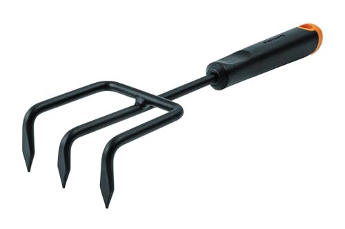Fiskars Sarchiello Ergo per Terreni Duri, Testa in Acciaio Inox e Impugnatura Ergonomica, Nero/Arancione, 30,5 cm