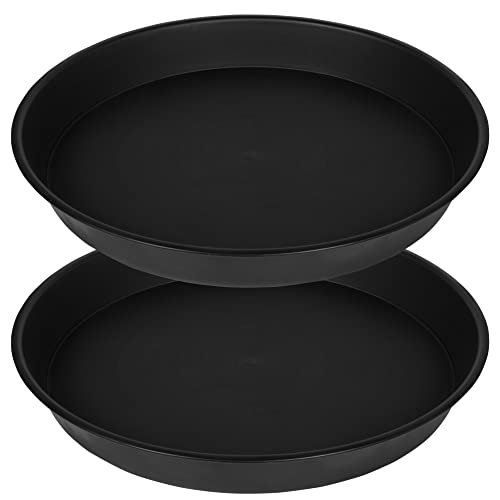 Bleuhome 8" Clear Plant Saucers (2 Pack) Black