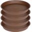 Bleuhome 4 Pack Heavy Duty Large Deep Plant Saucers - 19 Inch Round Plastic Drip Trays for Flower Pots and Bird Bath Bowls, Chocolate 1