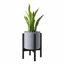 FaithLand Fiberstone Planter Cylinder Plant Pot with Drainage Hole & Plug, Authentic Concrete Look, Gray 10" 7