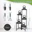 iDavosic.ly 5-Tier Corner Plant Stand with Garden Tools, Metal Indoor Outdoor Flower Display Shelf, Folding Tall Orchid Rack for Patio Balcony and Garden, Black 3