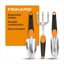 Fiskars 3-in-1 Garden Tool Set - Polished Cast-Aluminum Heads, Heavy-Duty Trowel, Transplanter & Cultivator with Ergonomic SoftGrip Handles 1
