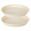 Bleuhome 2 Pack Plant Saucers 17 Inch - Heavy Duty Plastic Flower Pot Drip Trays & Bird Bath Bowls, Deep Drainage Trays for Indoor and Outdoor Planters, Beige 1