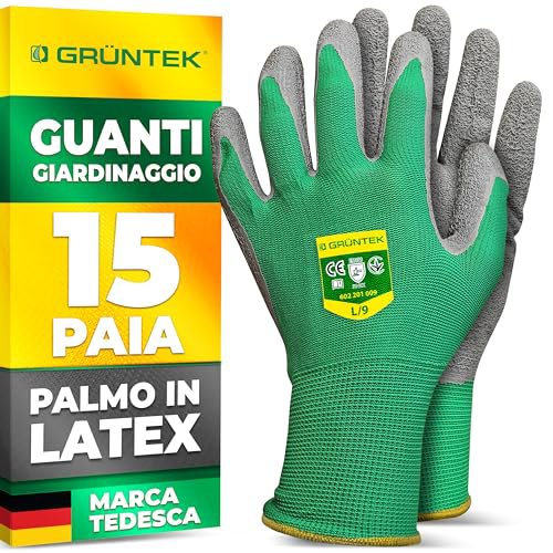 GRÜNTEK Guanti Giardinaggio Lattice L9 (15 Paia)