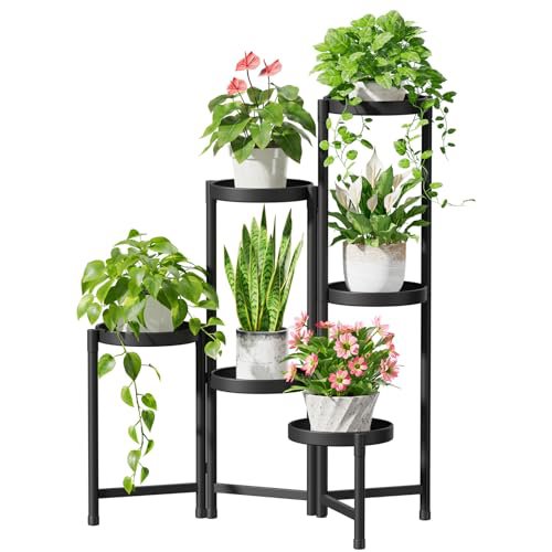 iDavosic.ly 6-Tier Corner Plant Stand - Black