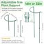 HiGift 12 Pack Adjustable Plant Support Stakes - Heavy-Duty Half Round Peony Cages for Garden & Outdoor Plants - 32 Inch Tall Metal Support with Extension Tubes 2