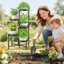 iDavosic.ly 5-Tier Corner Plant Stand with Garden Tools, Metal Indoor Outdoor Flower Display Shelf, Folding Tall Orchid Rack for Patio Balcony and Garden, Black 2